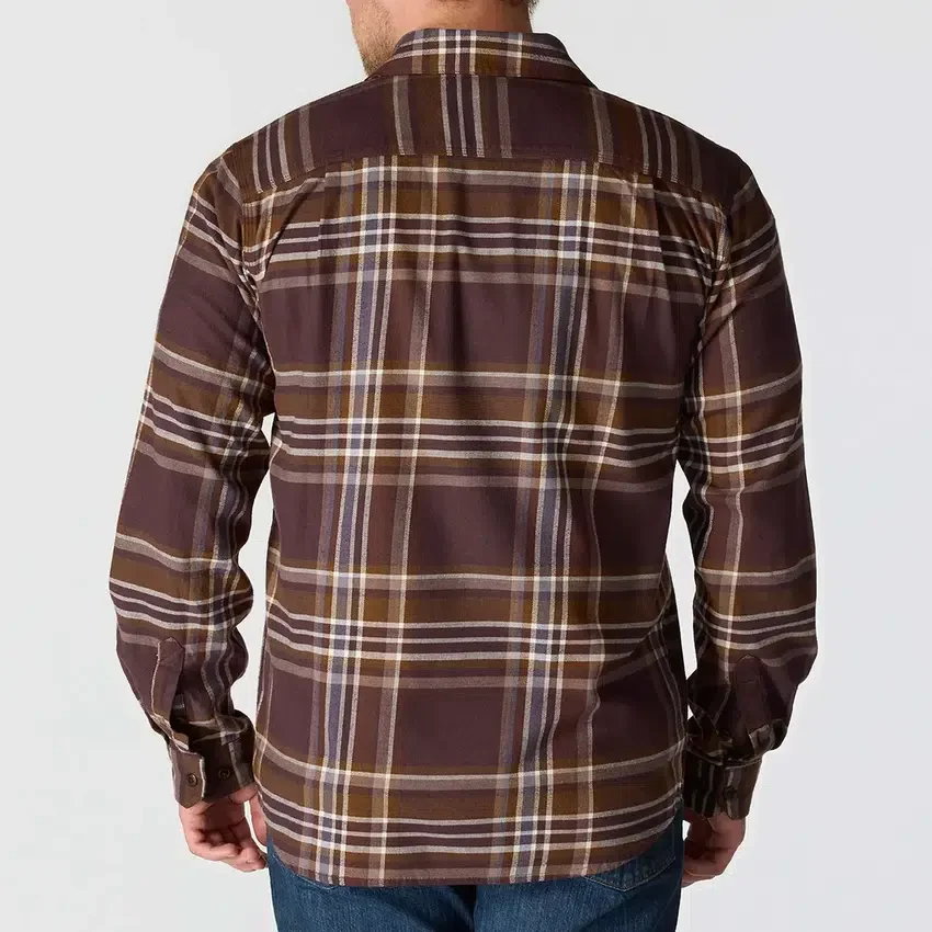 Camisa xadrez de manguitos longos em flanela de peso médio, com corte descontraído Rugged Flex™