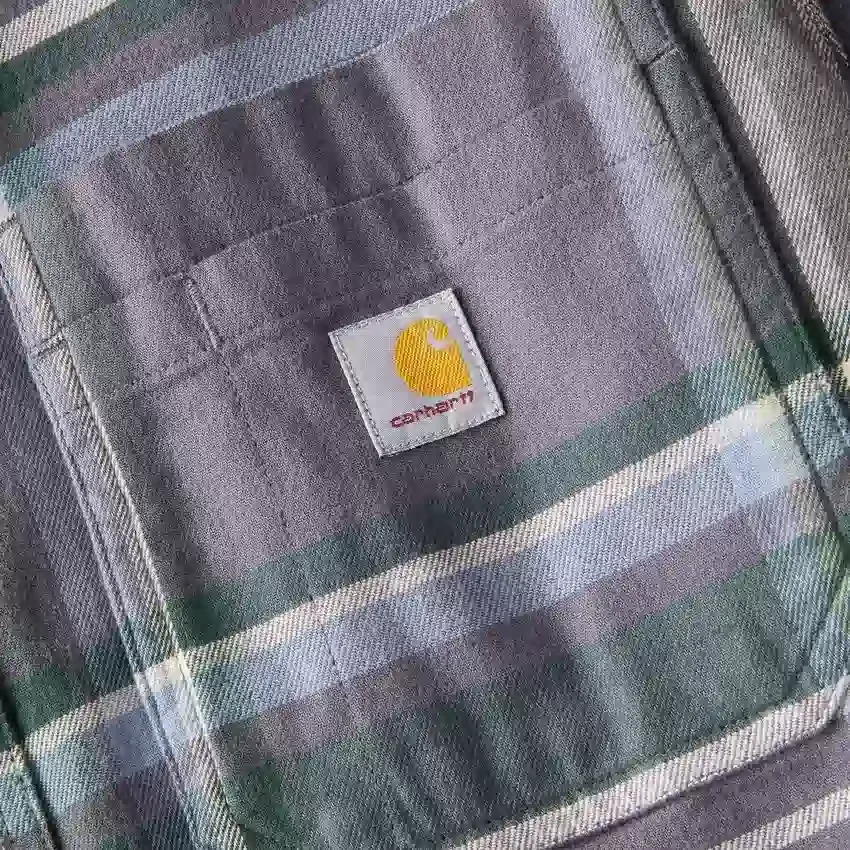 Camisa xadrez de manguitos longos em flanela de peso médio, com corte descontraído Rugged Flex™