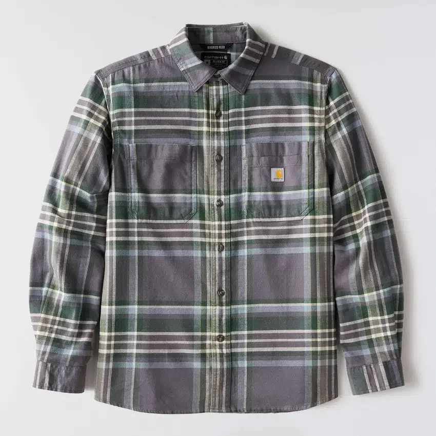 Camisa xadrez de manguitos longos em flanela de peso médio, com corte descontraído Rugged Flex™