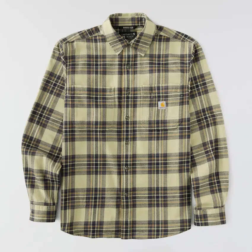 Camisa xadrez de manguitos longos em flanela de peso médio, com corte descontraído Rugged Flex™