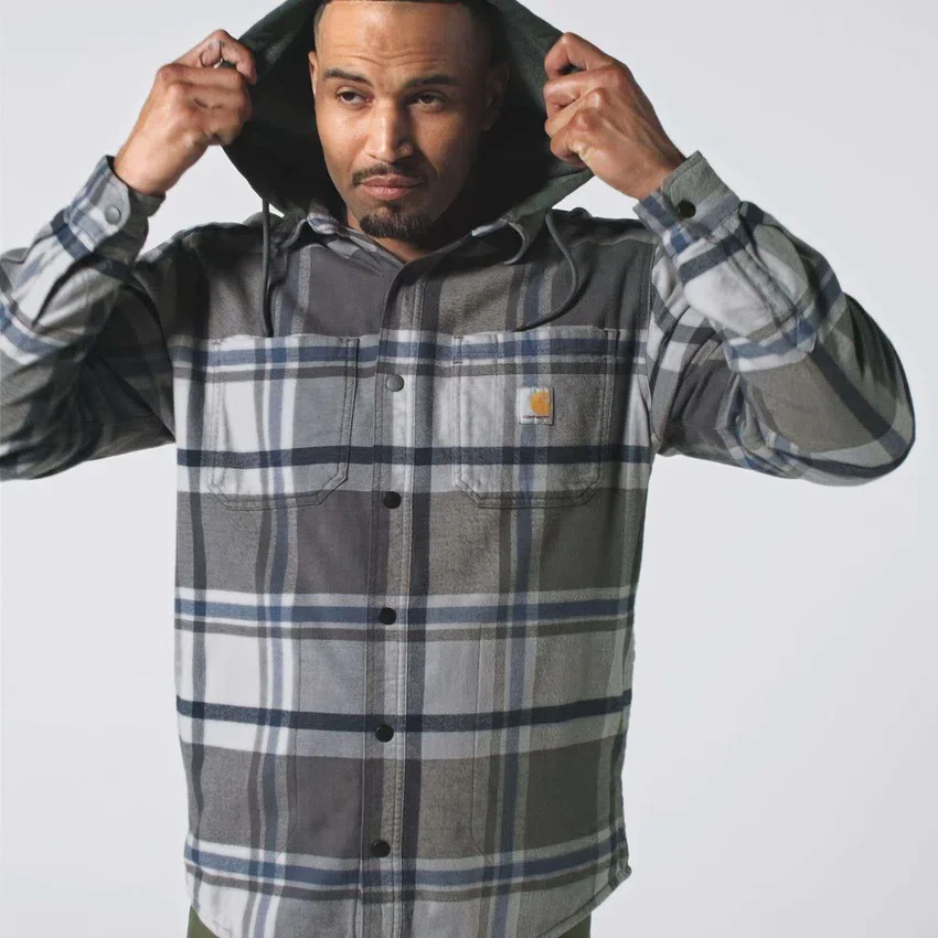 Camisas com capuz xadrez de corte descontraído Hamilton para homem - Camisas para homem