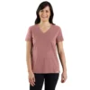 Camisas de gola em V para mulher, em Tencel, de corte descontraído, leve e respirável