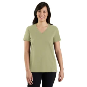 Camisas de gola em V para mulher, em Tencel, de corte descontraído, leve e respirável