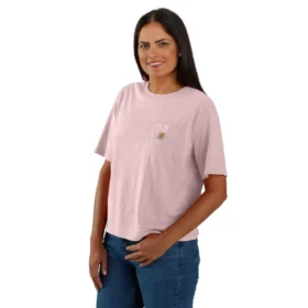Camisas de gola redonda, corte largo e leve, com bolso, em Tencel