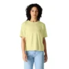 Camisas de gola redonda, corte largo e leve, com bolso, em Tencel