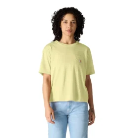 Camisas de gola redonda, corte largo e leve, com bolso, em Tencel