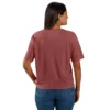 Camisas de gola redonda, corte largo e leve, com bolso, em Tencel