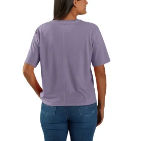 Camisas de gola redonda, corte largo e leve, com bolso, em Tencel