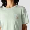 Camisas de gola redonda, corte largo e leve, com bolso, em Tencel