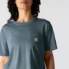 Camisas de gola redonda, corte largo e leve, com bolso, em Tencel