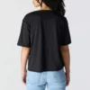 Camisas de gola redonda, corte largo e leve, com bolso, em Tencel