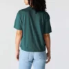 Camisas de gola redonda, corte largo e leve, com bolso, em Tencel
