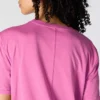 Camisas de gola redonda, corte largo e leve, com bolso, em Tencel