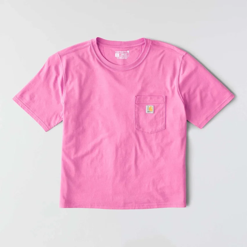 Camisas de gola redonda, corte largo e leve, com bolso, em Tencel
