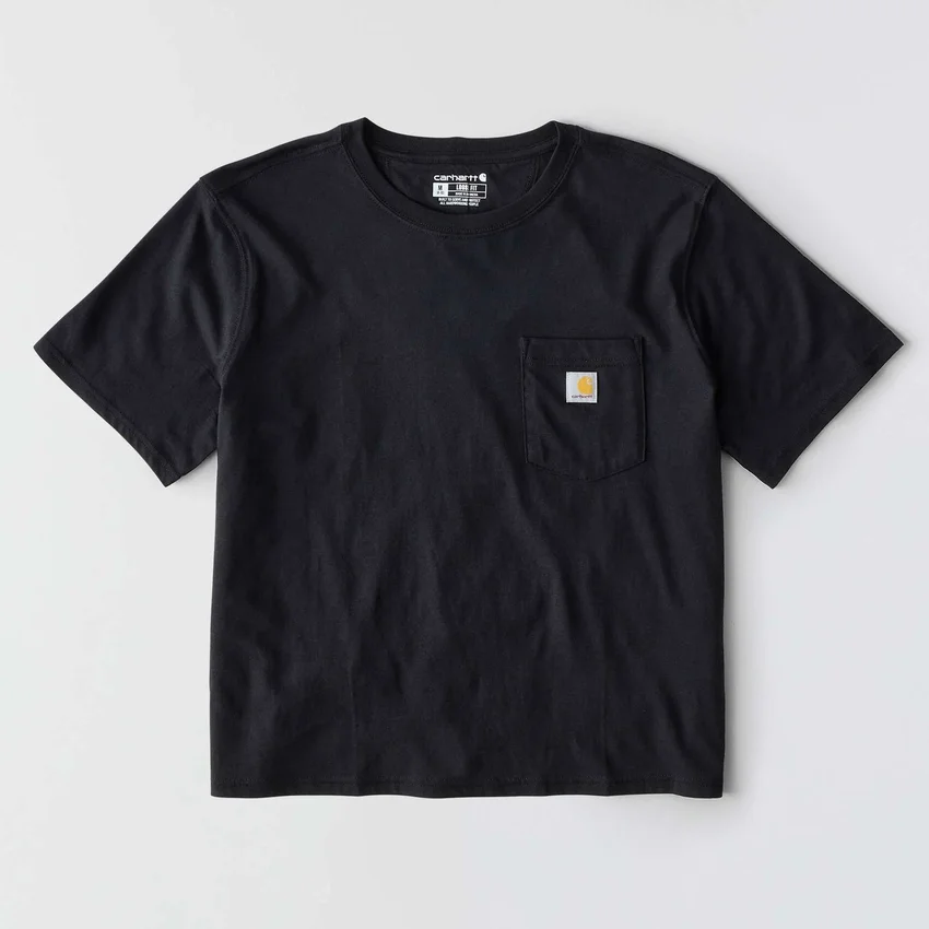 Camisas de gola redonda, corte largo e leve, com bolso, em Tencel