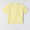 Camisas de gola redonda, corte largo e leve, com bolso, em Tencel