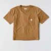 Camisas de gola redonda, corte largo e leve, com bolso, em Tencel