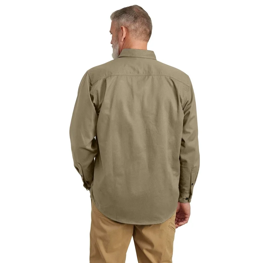 Camisas de manga comprida em sarja com corte largo para homem