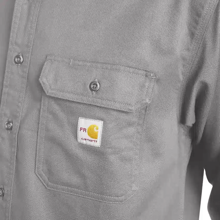 Camisas de manga comprida em sarja com corte largo para homem