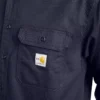 Camisas de manga comprida em sarja com corte largo para homem