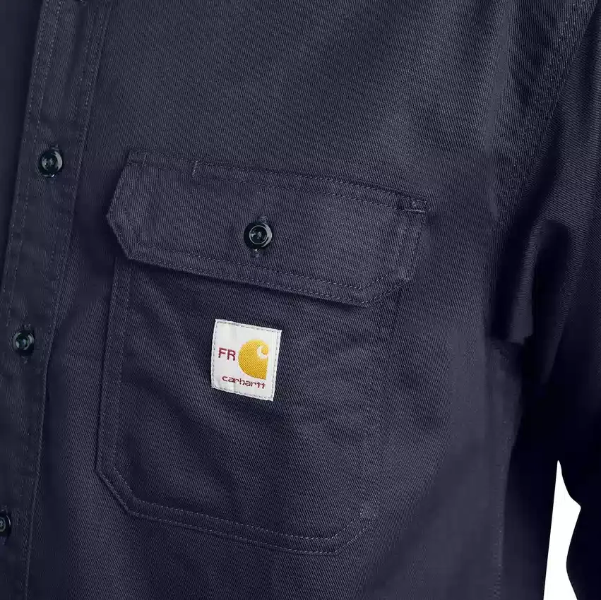 Camisas de manga comprida em sarja com corte largo para homem