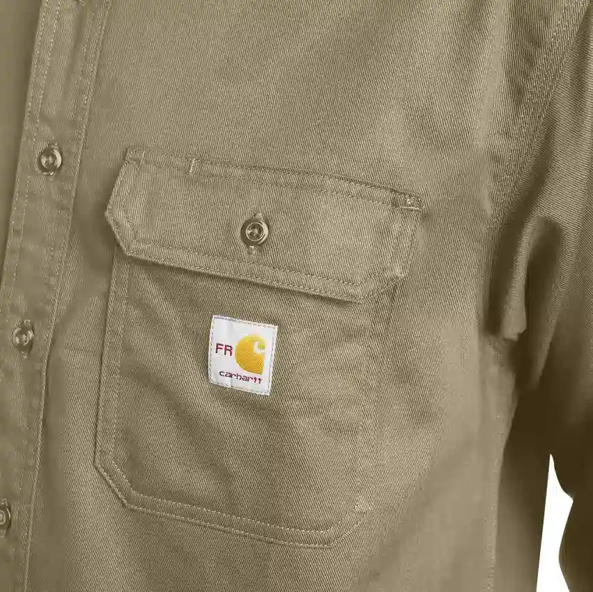 Camisas de manga comprida em sarja com corte largo para homem