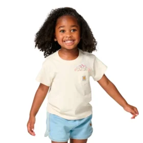 Camisas de manga curta com bolso tipo «garden» para meninas (Criança/Bebé/Jovem)