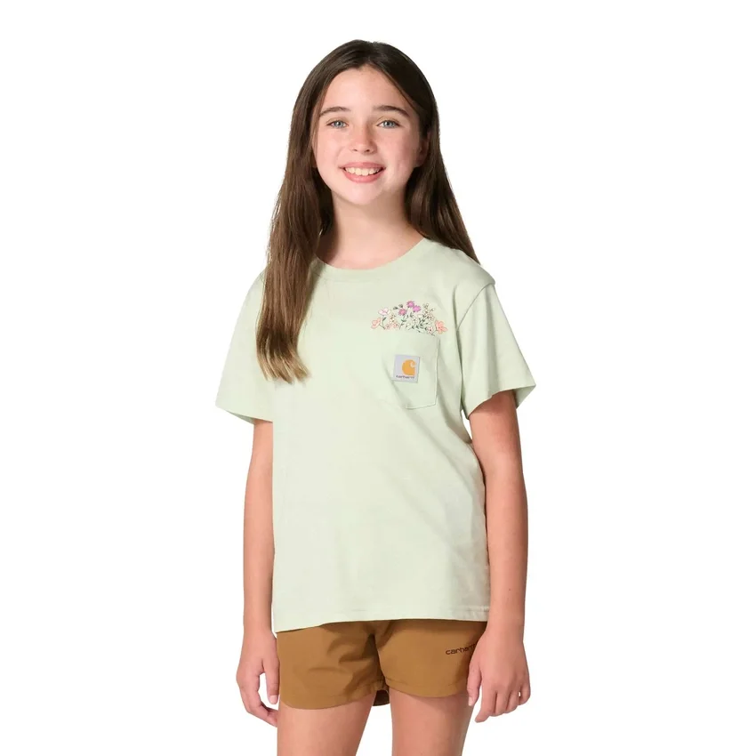 Camisas de manga curta com bolso tipo «garden» para meninas (Criança/Bebé/Jovem)