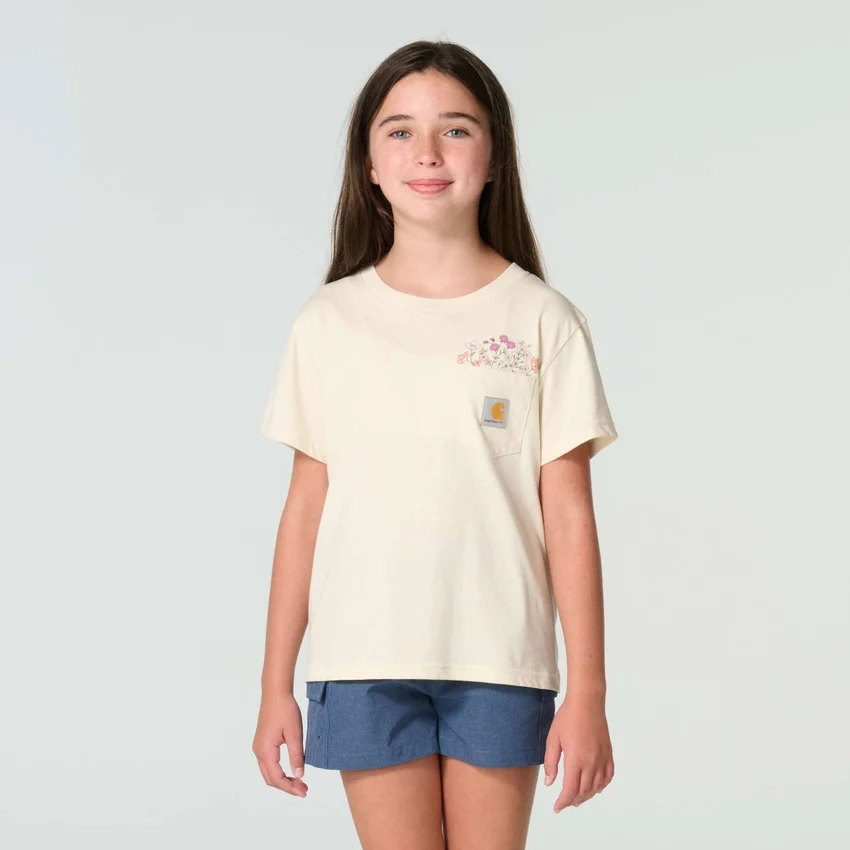 Camisas de manga curta com bolso tipo «garden» para meninas (Criança/Bebé/Jovem)