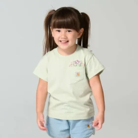 Camisas de manga curta com bolso tipo «garden» para meninas (Criança/Bebé/Jovem)