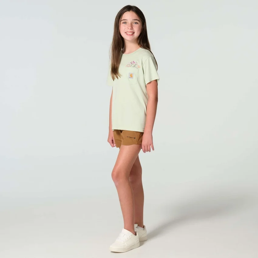 Camisas de manga curta com bolso tipo «garden» para meninas (Criança/Bebé/Jovem)