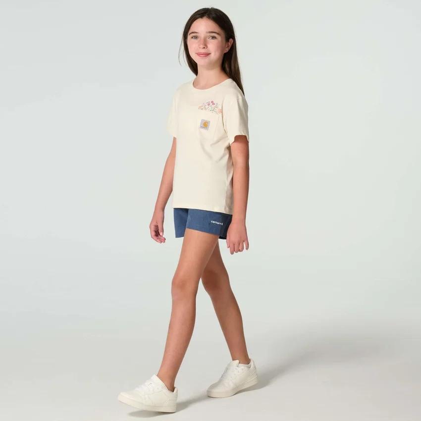 Camisas de manga curta com bolso tipo «garden» para meninas (Criança/Bebé/Jovem)
