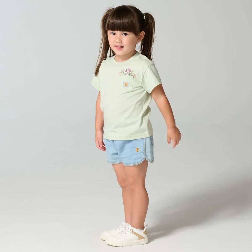 Camisas de manga curta com bolso tipo «garden» para meninas (Criança/Bebé/Jovem)