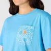 Camisas femininas de corte largo e leves com padrão floral em Tencel