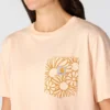 Camisas femininas de corte largo e leves com padrão floral em Tencel