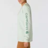 Camisas femininas Dearborn de corte largo, com manguitos compridos e peso pesado, com logótipo