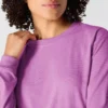Camisas femininas Dearborn de corte largo, com manguitos compridos e peso pesado, com logótipo