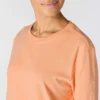 Camisas femininas Dearborn de corte largo, com manguitos compridos e peso pesado, com logótipo