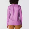 Camisas femininas Dearborn de corte largo, com manguitos compridos e peso pesado, com logótipo