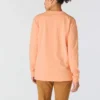 Camisas femininas Dearborn de corte largo, com manguitos compridos e peso pesado, com logótipo