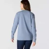 Camisas femininas Dearborn de corte largo, com manguitos compridos e peso pesado, com logótipo