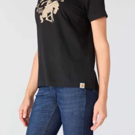 Camisas femininas Irvine de corte descontraído com grafismo de cavalo