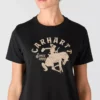 Camisas femininas Irvine de corte descontraído com grafismo de cavalo