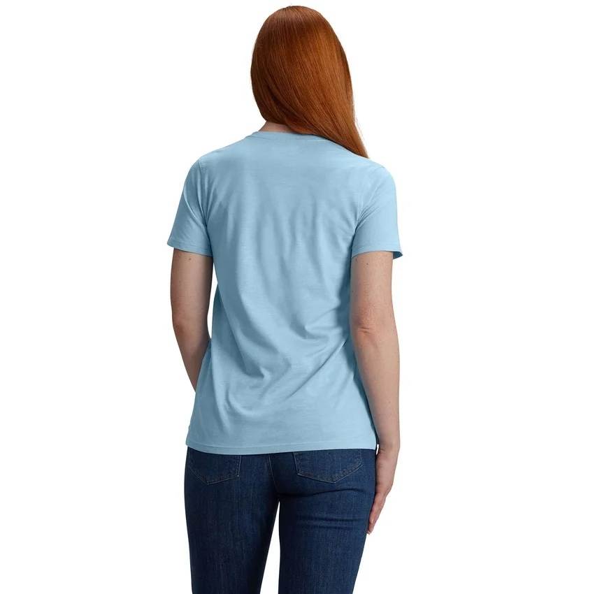 Camisas femininas leves com decote em V e estampadas em Tencel