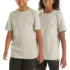 Camisas infantis de manguitos curtos com bolso (bebés/crianças/jovens)