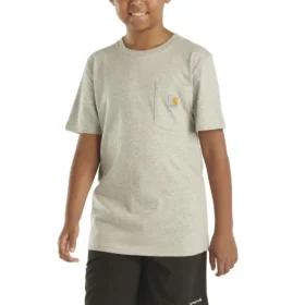 Camisas infantis de manguitos curtos com bolso (bebés/crianças/jovens)