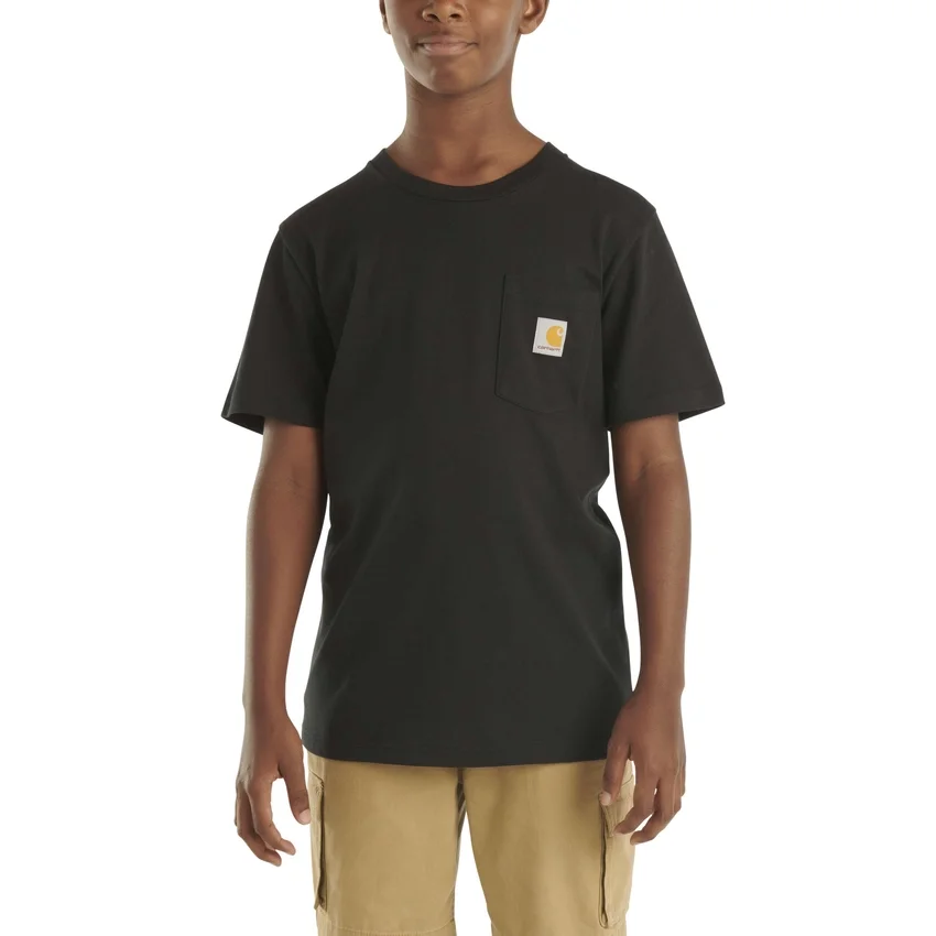 Camisas infantis de manguitos curtos com bolso (bebés/crianças/jovens)