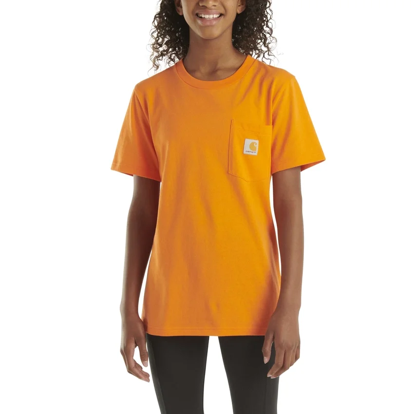 Camisas infantis de manguitos curtos com bolso (bebés/crianças/jovens)