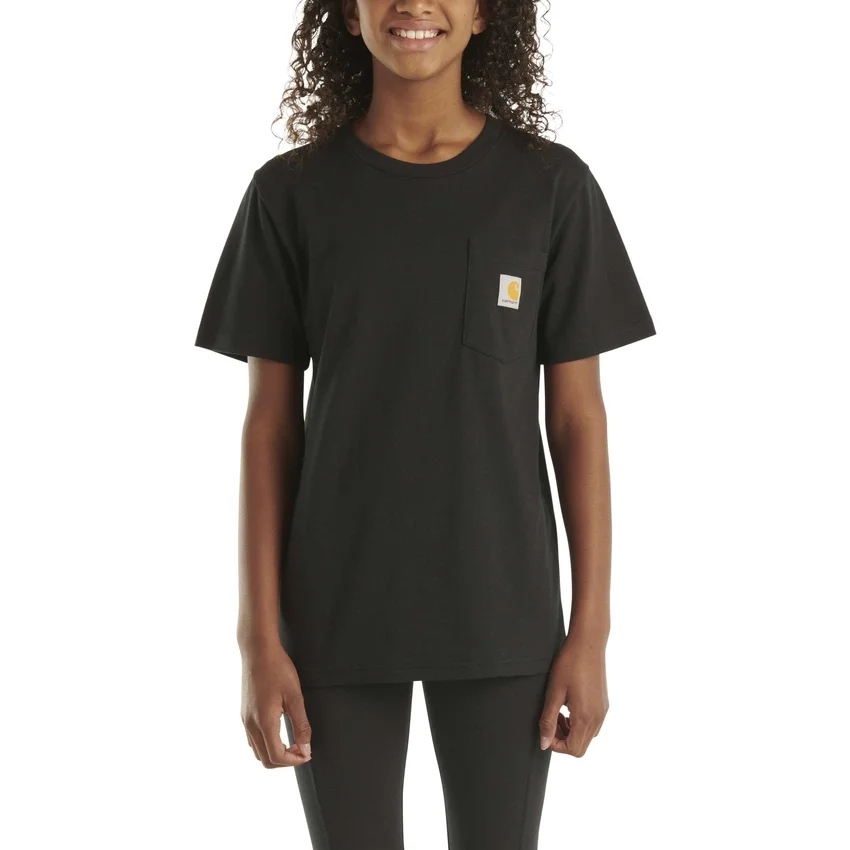 Camisas infantis de manguitos curtos com bolso (bebés/crianças/jovens)