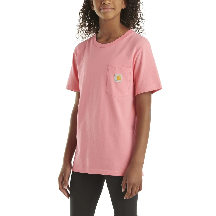 Camisas infantis de manguitos curtos com bolso (bebés/crianças/jovens)